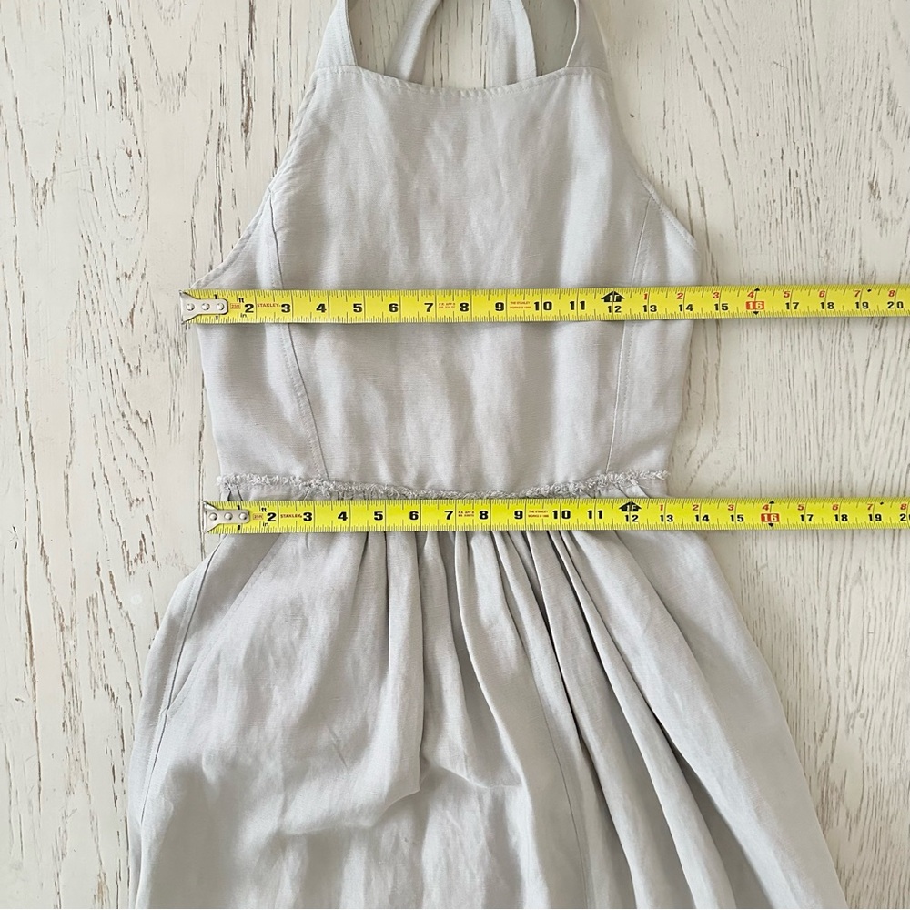ARITZIA | (NWT) WILFRED βHYMNEβ DRESS SUMMER LINEN CRISS-CROSS STRAP MILK MAID - Picture 5 of 10